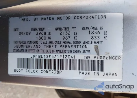 2010 Mazda Mazda3 I Touring из США, поврежденный, VIN JM1BL1SF5A1212041